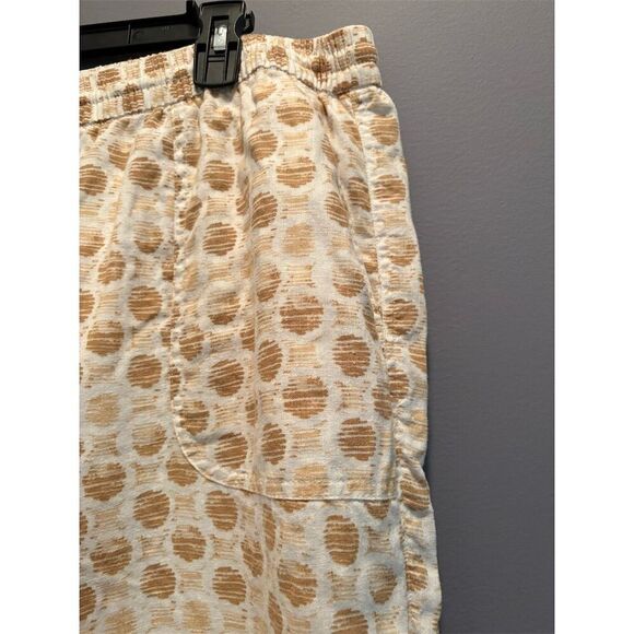 Kim Rogers Women's Standard M Beige Cropped Pants Geometric Elastic Waist - Picture 2 of 7